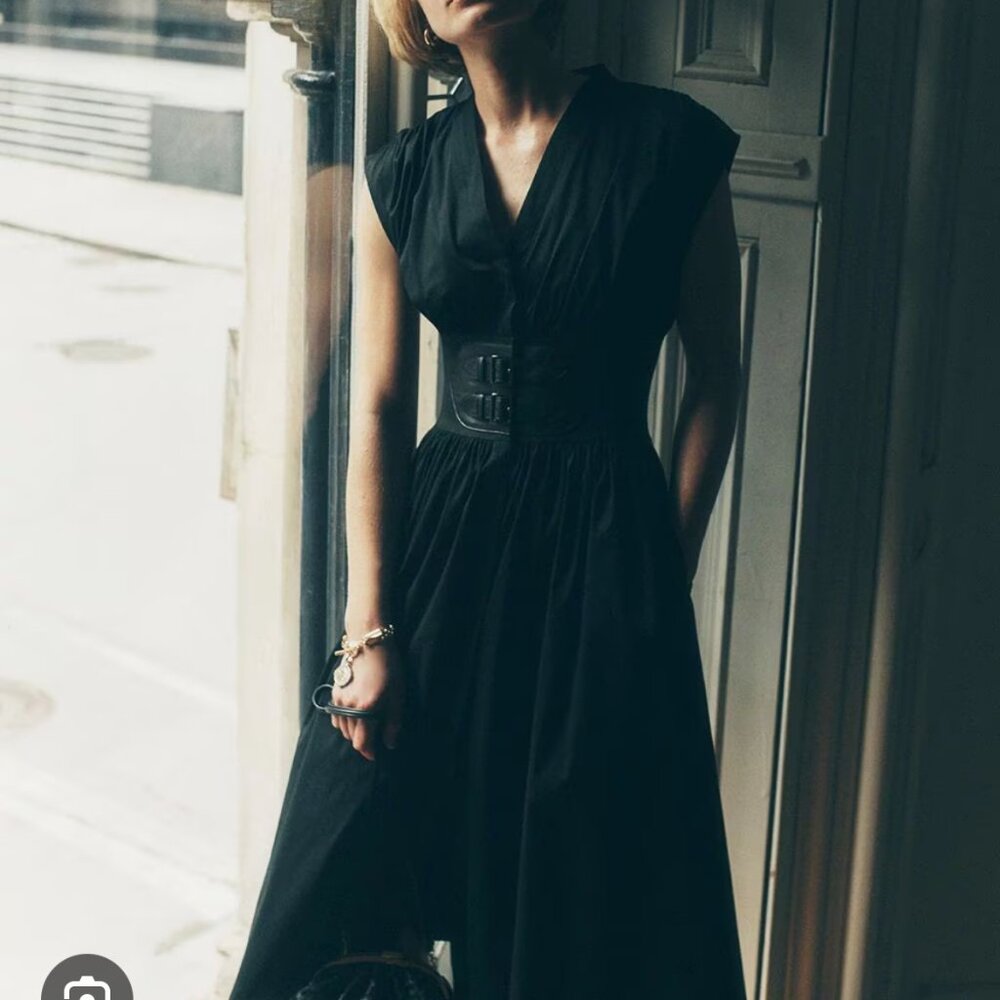 nwt white house black market belted poplin midi dress 4